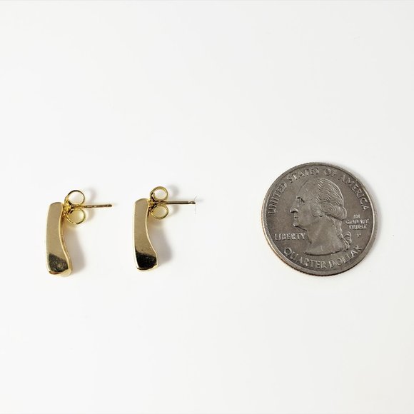 Vintage 14 Karat Yellow Gold and Diamond Earrings #7598 - Picture 6 of 8